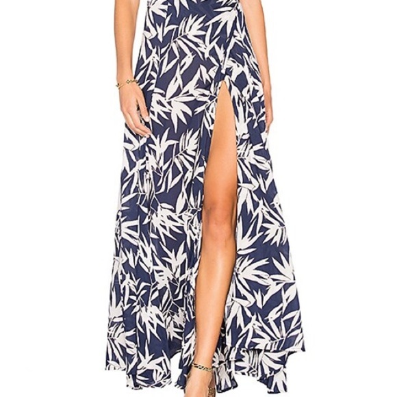 AMUSE Society Provence Maxi Wrap Dress Women’s Size Small Navy - Picture 2 of 9